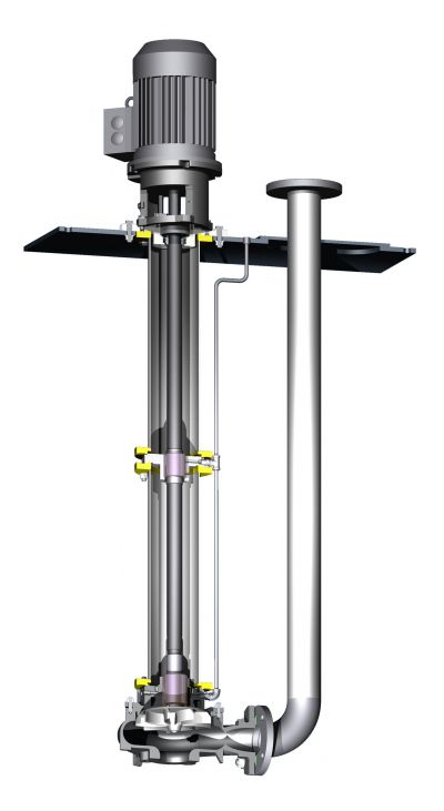 Staartpompen, vertikale pompen tekening